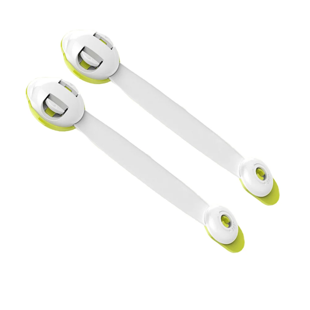 2 قطعة أقفال خزانة سلامة الطفل زر مزدوج ذاتية اللصق آمنة للثلاجات أدراج الأبواب الأجهزة 360 للتدوير #5