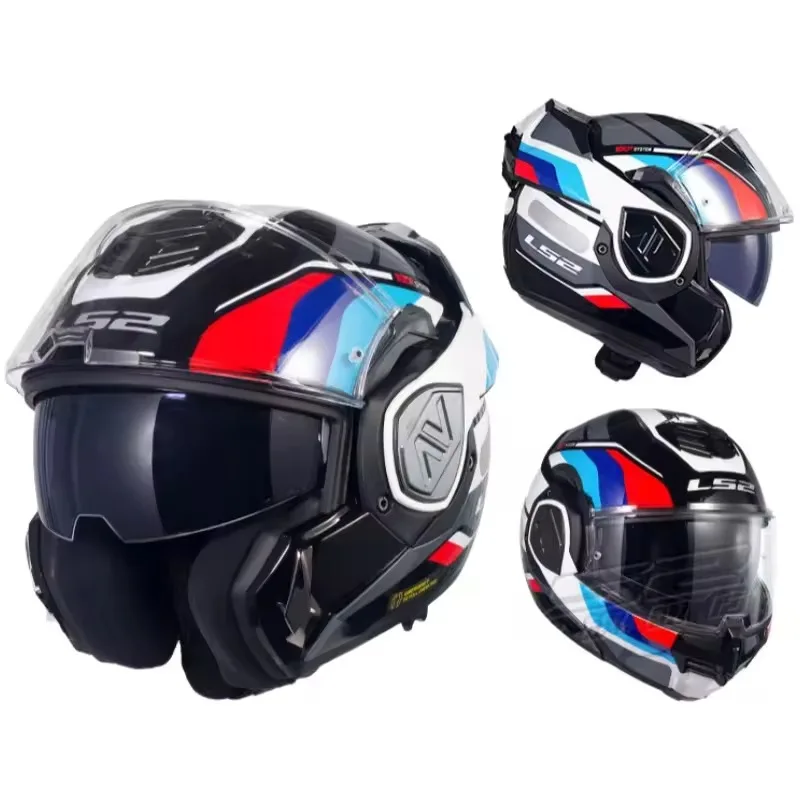 Airo New Dual Visor ABS Motorcycle Helmet Men Quick Release Flat Lock Belt Original Box DOT Approved All Seasons for LS2 FF906