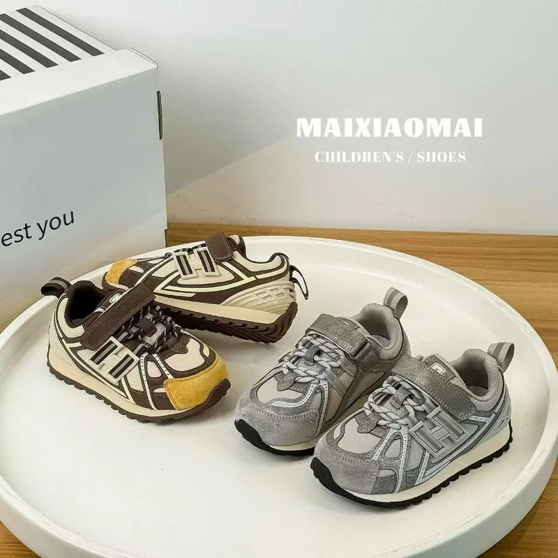 

2026 Autumn Kids Sneakers Korean Inspired Soft Sole Genuine Leather Comfort Platform Shoes For Boys Girls Casual New Arrival