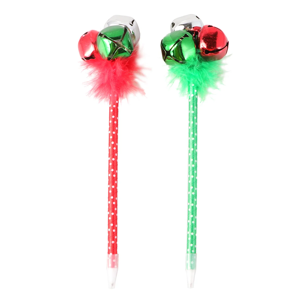 

6Pcs Christmas Themed Jingle Bell Ballpoint Pens Red Green Creative Holiday Writing Gifts Party Favor Christmas Pens