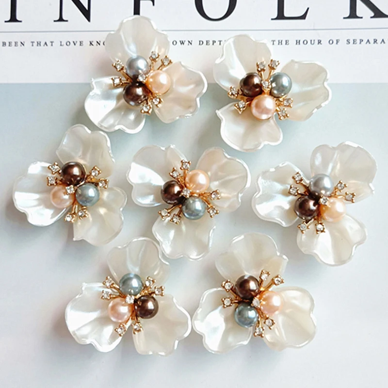 1 Pcs Pearl Rhinestone  Flower Plate Torus Alloy Accessories Diy Handmade Jewelry