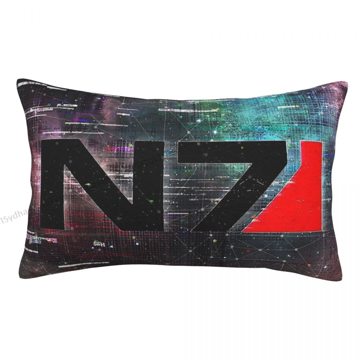 Mass Effect N7 Emblem Space Glitch Printed Pillow Case Backpack Cushions Covers Kawaii Home Decor Pillowcase