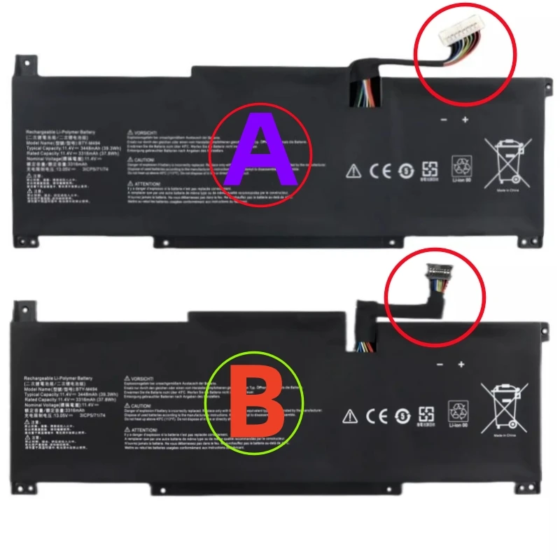 

Stealth 15M A11SEK A11UEK A11UEKV BTY-M494 Battery For Msi Modern 15 A11SBL 14 C11M-206US C12M-040NL 052ES 078XES 227PH 257MY