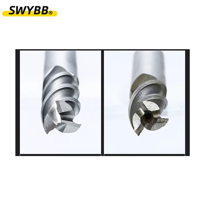 SWYBB 3 flauti HSS fresa acciaio ad alta velocità 3T fresa piatta alluminio acciaio dolce utensile CNC 1.5mm ~ 28mm diametro