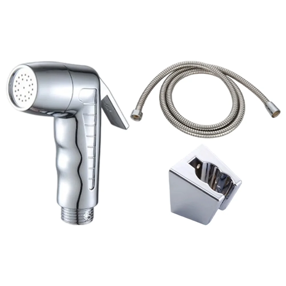 Handheld Shower Head Set 1/2-inch On/Off Pause Switch 1.5-meter Hose Hook Handheld Bidet Sprayer Kit