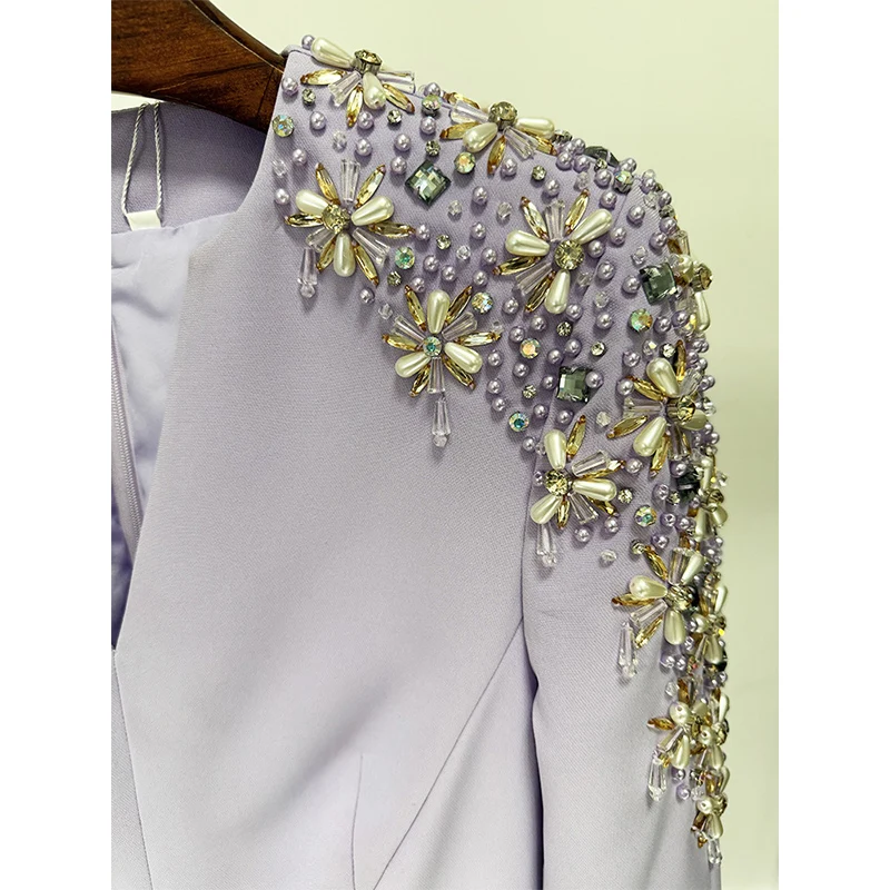 Abiti da sera HIGH STREET La più recente moda 2025 Designer Party Vestido Diamanti da donna Abito lungo diviso con perline Abito lungo lungo فساتmavera