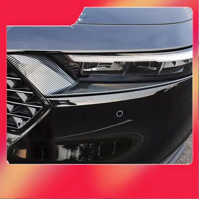 

For Honda Accord 2023 2024 11Th Car Headlight Head Light Lamp Eyebrow Cover Moulding Trim Accessorie (ABS Carbon Fiber)-M54K