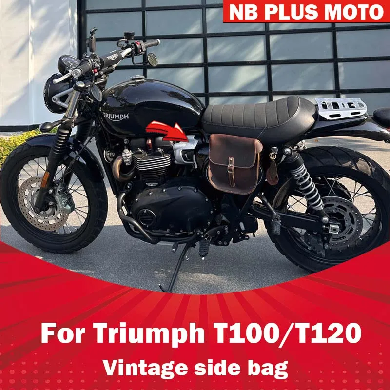 【Premium】For The side cover bag is suitable for Triumph T100T120 Speed Twin900 size climbing side hanging bag