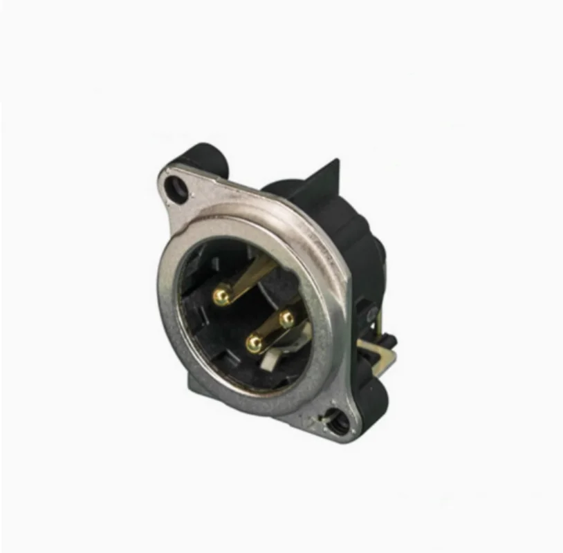 

10pcs NC3MBH Three core XLR male seat metal flange horizontal PCB installation