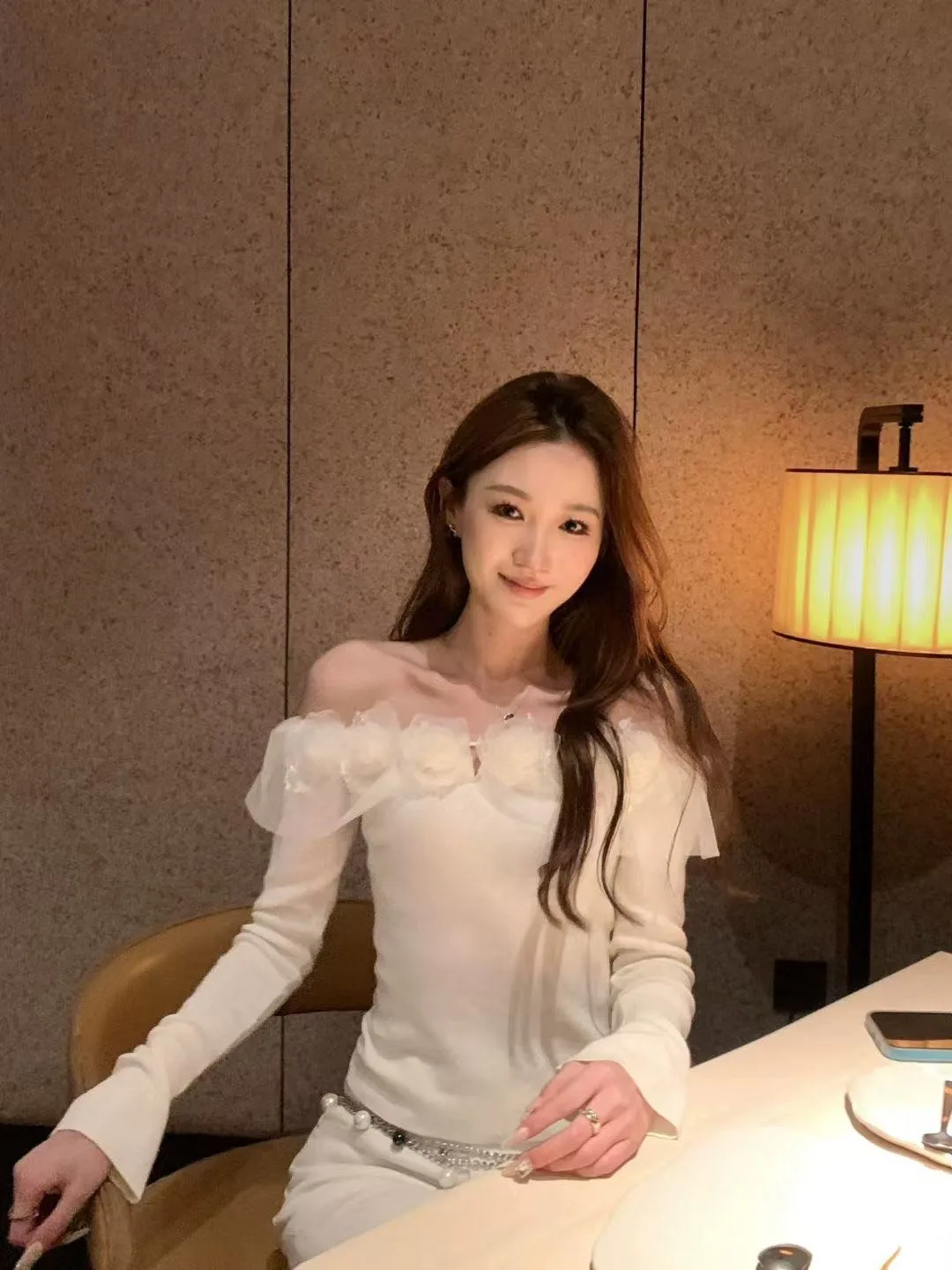 เสื้อสเวตเตอร์ไหมพรมผสมขนสัตว์ลายดอกไม้ 3 มิติ แขนยาว ทรงหลวม สไตล์ลำลอง สำหรับผู้หญิง รุ่นใหม่ล่าสุดประจำฤดูใบไม้ร่วง F90