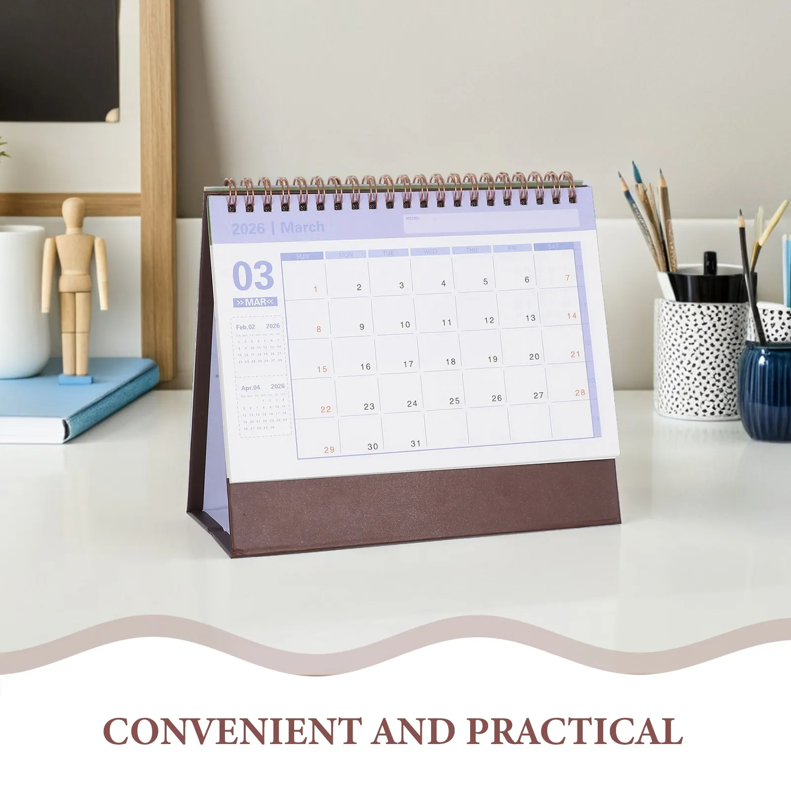 Small Desk Calendar 2026 Compact Desktop Standing Flip Planner Mini Yearly Organizer for Office School Home Small Desk Calendar