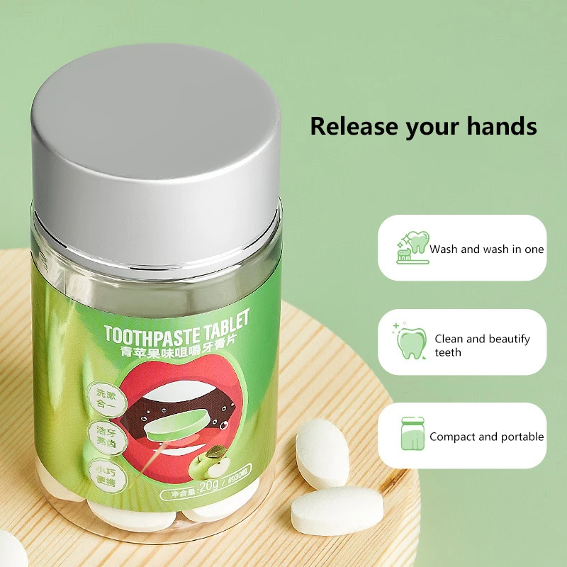 30 Capsules Fruit Flavor Chewable Solid Toothpaste Repairing Care For Teeth Mouth Freshener Removal Tooth Stains Travel Portable