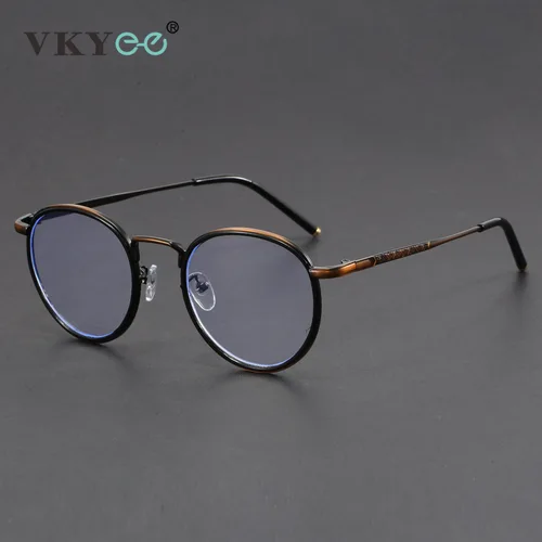 VICKY, nuevo diseño geométrico redondo Retro, gafas de lectura antiluz azul para hombres y mujeres, se pueden personalizar con prescripción 1043