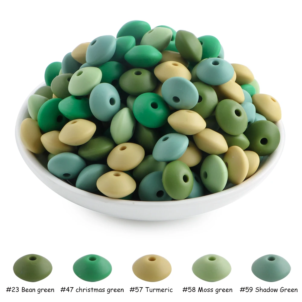 50-100Pcs 12Set New 12mm Lentils Silicone Beads Mix And Match Combinations For Making DIY Bracelets Necklaces Jewelry Accessorie