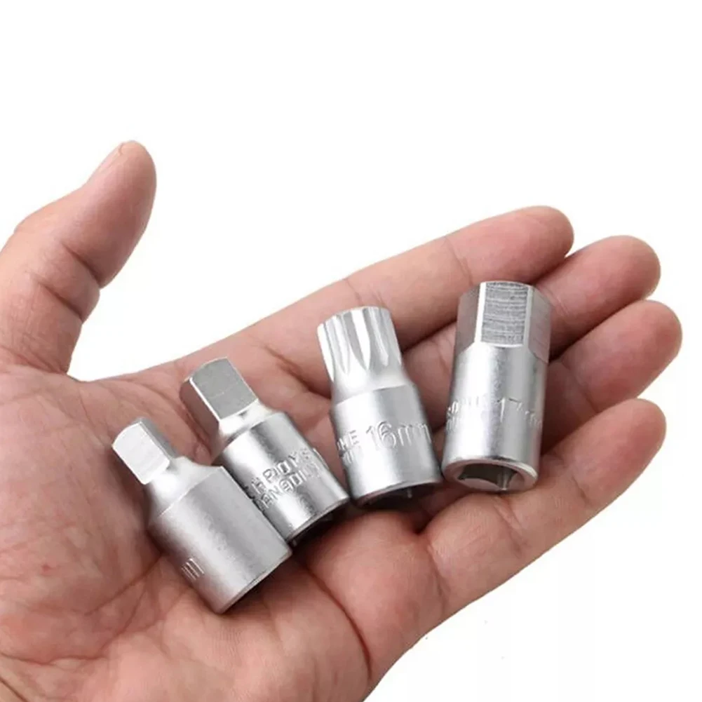 4PCS M16 H17 S8 S10 Oil Sump Drain Plug Socket Wrench 3/8\'\' Drive Auto Repairing Screw Wrench Car Repair Hand Tool Axle