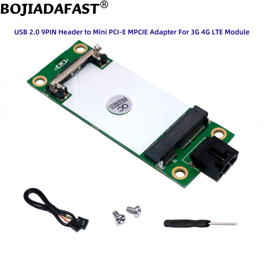 USB 2.0 9PIN Header to Mini PCI-E MPCIe Wireless Adapter 1 SIM Card Slot For 3G 4G LTE GSM WWAN Module Modem