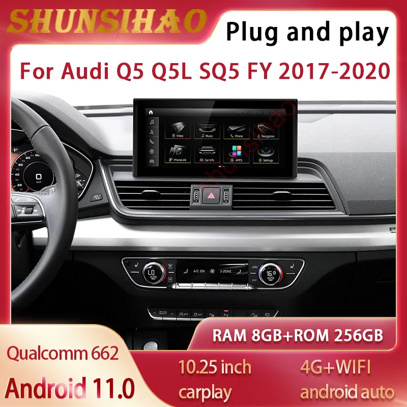 

ShunSihao Qualcomm 662 car radio auto audio carplay navigation For Q5 Q5L SQ5 FY 2017-2020 android all in one multimedia 256G