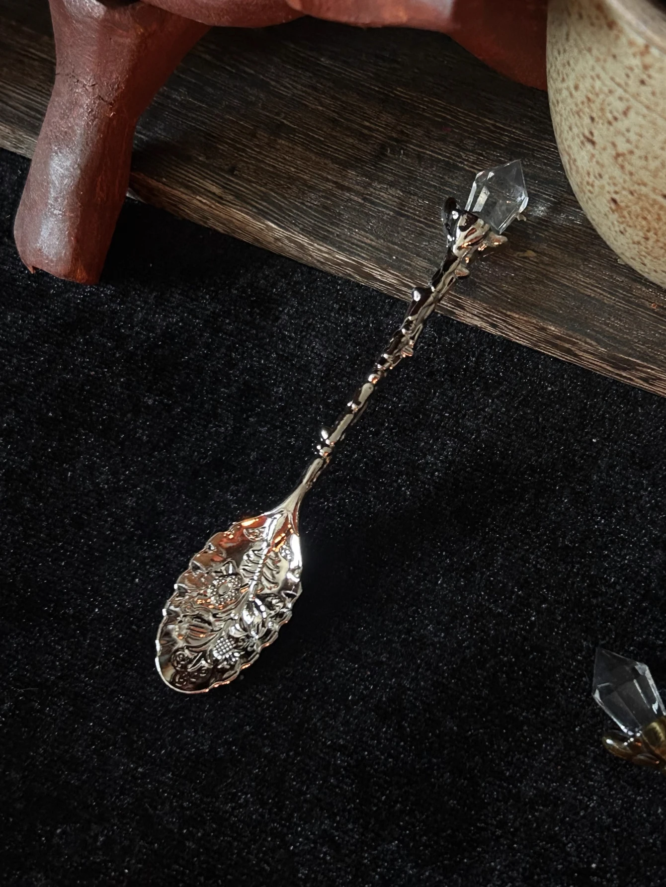 Stainless Steel Coffee Mixing Spoon Creative Diamond Spoon Ice Cream Cake Dessert Teaspoon Scoops Tableware Kitchen Accessories