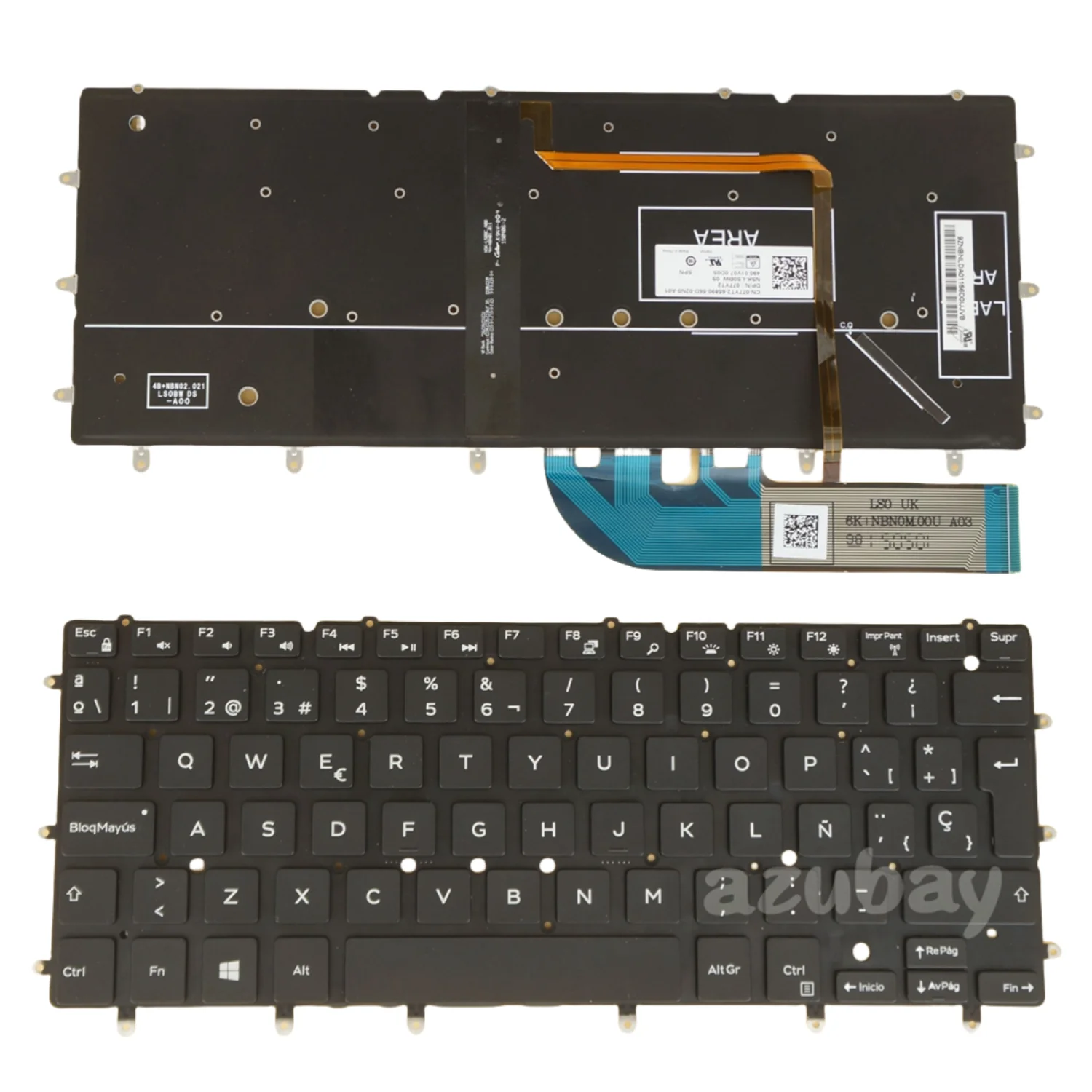 

Spanish / La Laptop Keyboard for Dell 0T9Jkt T9Jkt 077Yt2 77Yt2 Nsk-Ls0Bw Mp-14A66Laj442, Inspiron 13-7000 2in1 Series - 7547 7548 7347 7348 7352 7353 7359, Xps 13- 9343 9350 9360, with Lighting, Frameless