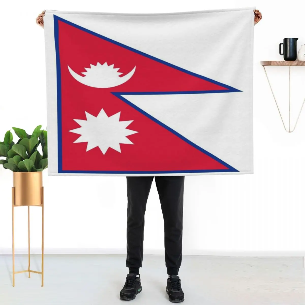 Superb Flag Of Nepal and its red and white colors. Throw Blanket Blankets For Baby Heavy for winter Large Giant Sofa Blankets