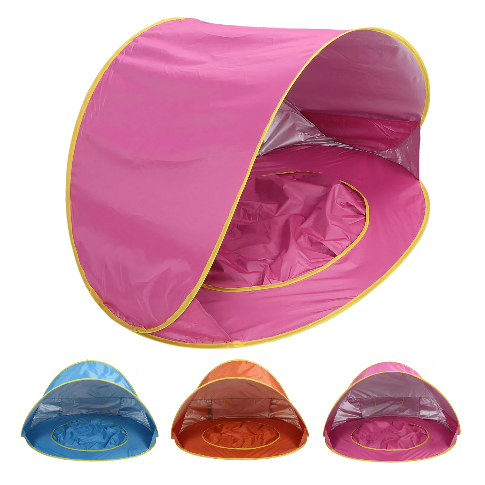 خيمة تظليل الشاطئ، خيمة الشاطئ، خيمة الشاطئ المقاومة للشمس والرياح، خيمة الشاطئ المحمولة للأطفال مع أكياس تخزين حمام السباحة للخارجية