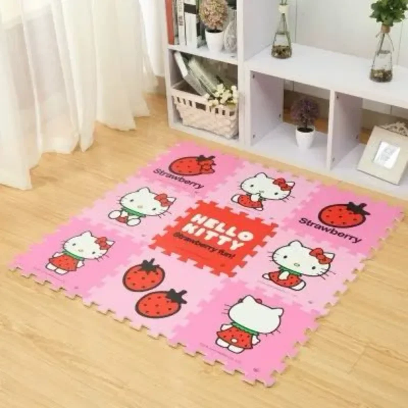 Sanrios Cartoon Hellokittys Series PE Foam Crawling Mat Anime Kawaii Baby Environmentally Friendly Thickened Moisture Proof Mat