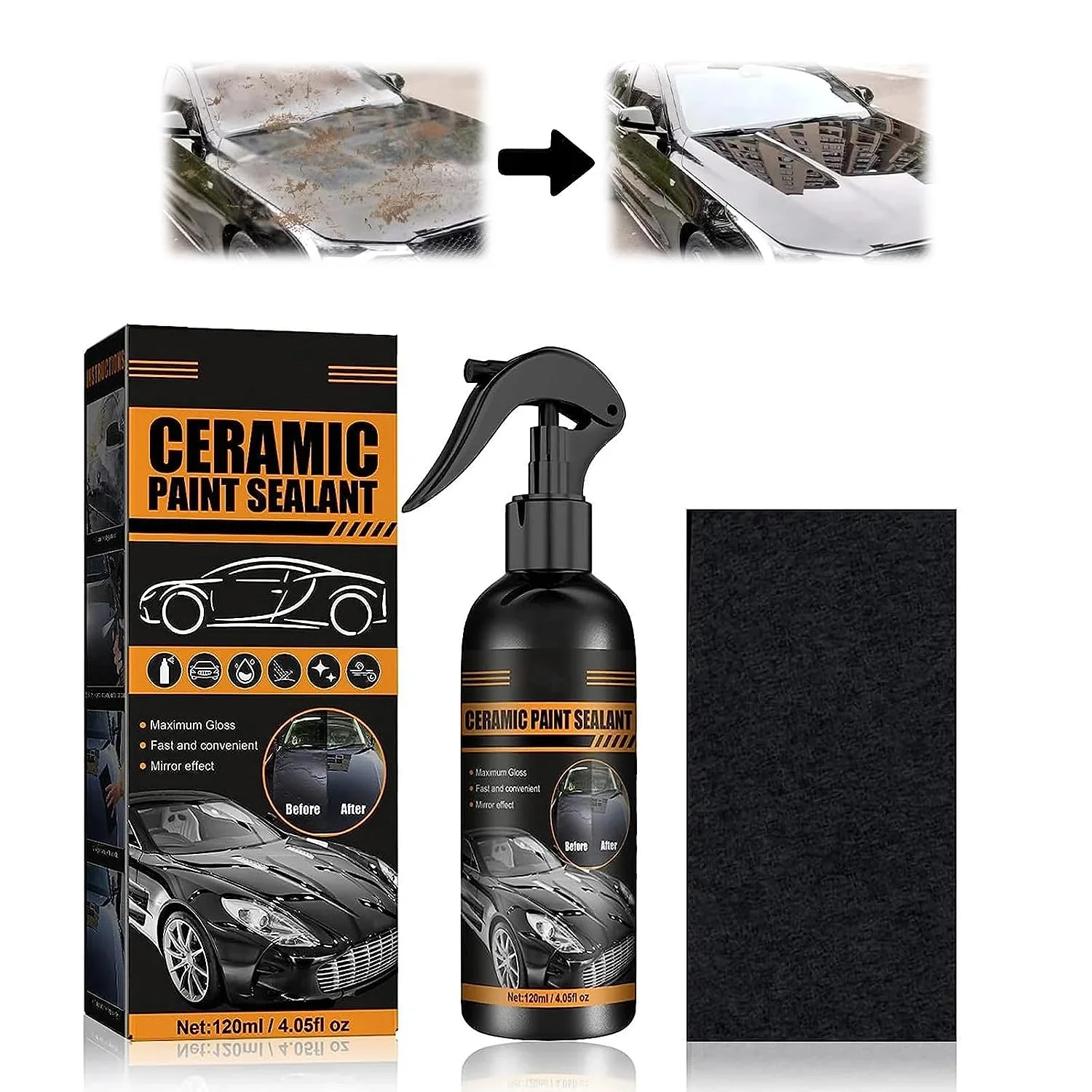 360ML Spray Ceramic Paint Sealant Car Protector Brightening Luster Agent Car Coating Sealant Repellent Car Beauty Cleaning