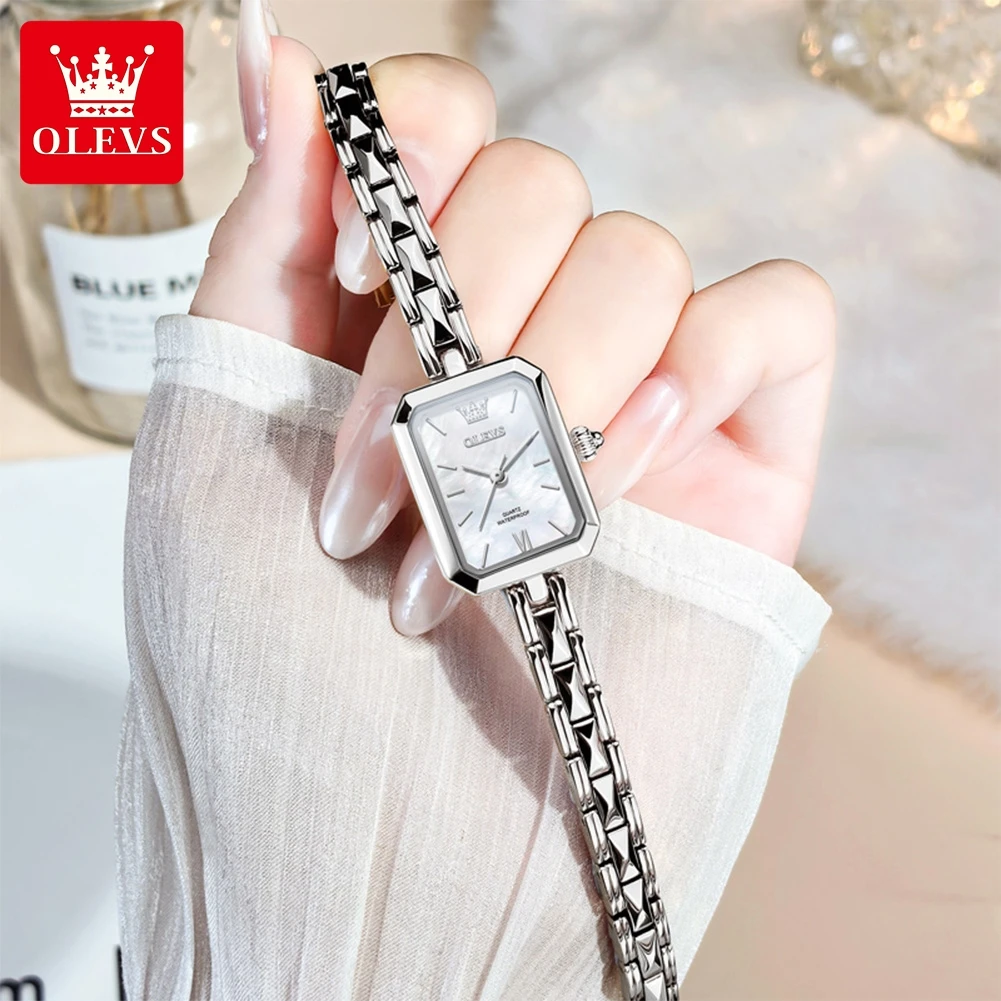 OLEVS 3691 New Watches For Woman Original Elegant Square Quartz Wristwatch Waterproof Luminous Ladies Woman Versatile Reloj