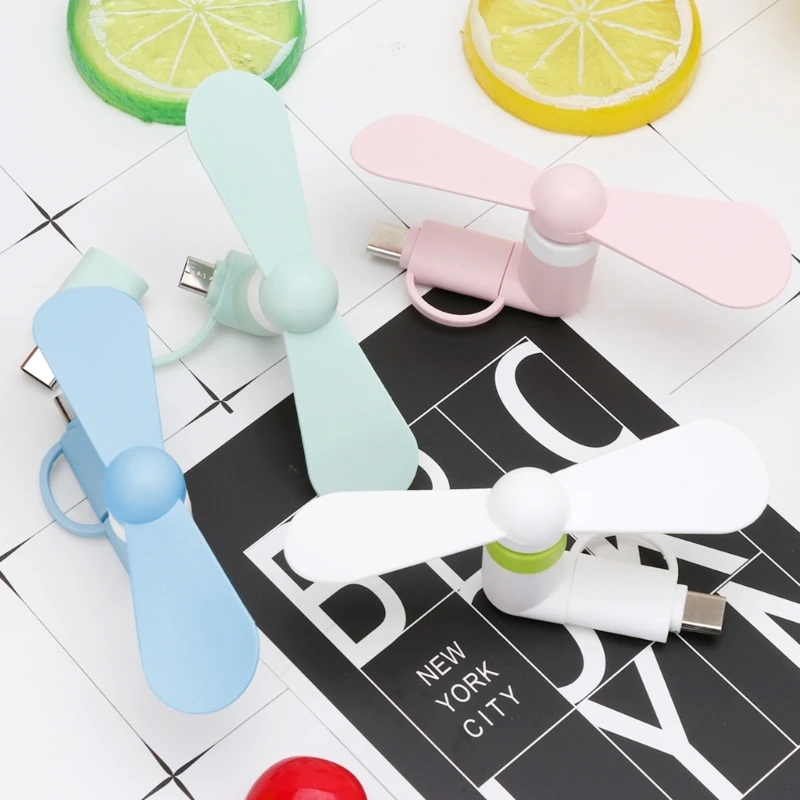 Mini USB Fan Cell Phone Fans Type C Micro USB Cooler Handheld Cell Phone Cooling Small Fan Long Service