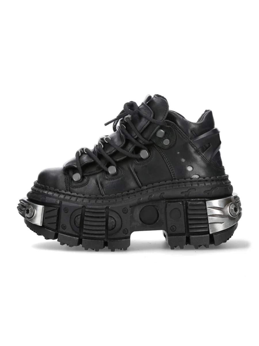 2026 New Fashion Retro Tank-Soled Shoes Metal High-Top Shoes Thick-Soled Real Leather Shoes Punk Platform Style Shoes Women/men