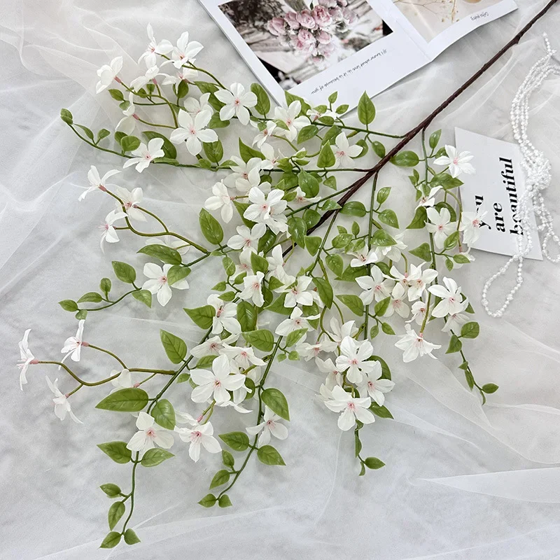 

5 шт. большая ветка 77 цветов клематис искусственные шелковые цветы домашняя цветочная композиция свадебный декор фон вечерние цветочный
