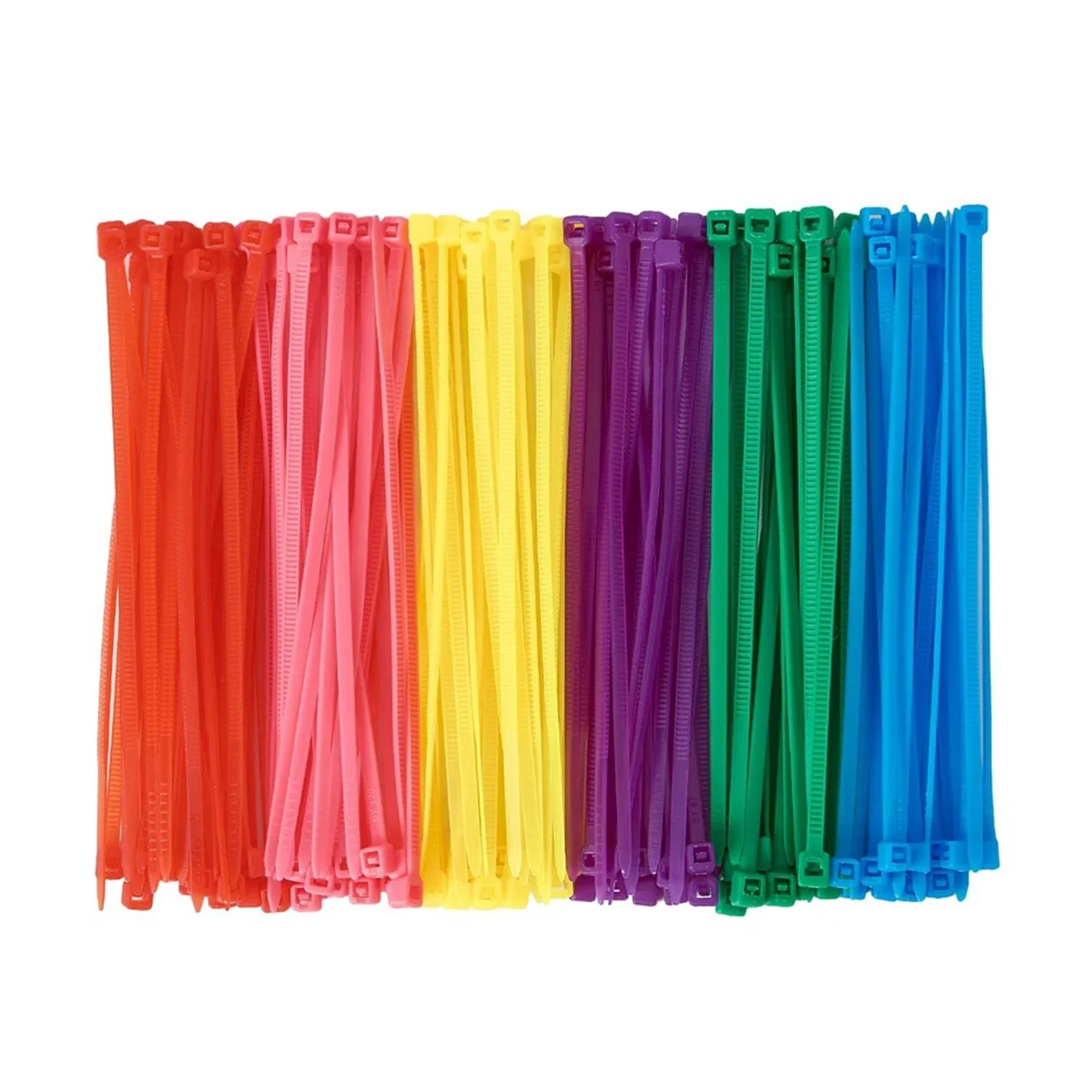 600 Pieces (100 Per Color) Small Colored Zipper Ties 4inch Multicolor Zipper Ties for Decorating Mesh Garland Supplies