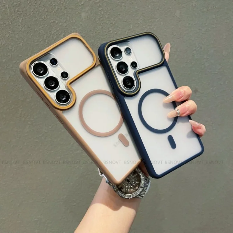 For Samsung S26 Ultra Case Cover Samsung Galaxy S26 S25 S24 S23 Ultra Capas Color Blocked Border Fundas Samsung S26 S25 S24 FE