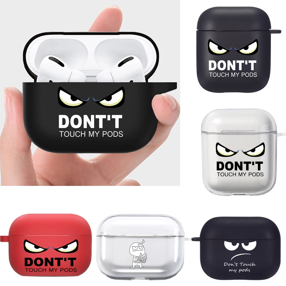 Slogan Simple Text Dont Touch Pods Case For Apple Airpods 1 2 3 Cases Silicon Soft Earphone Cover For Air pod Pro 3 Capa Bag Box