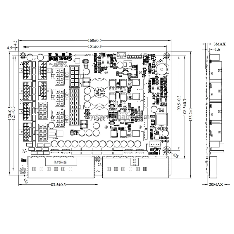 Greatwall CRPS PSU GW-BKPH2CBO GW-BKPH2DBO 1+1 Redundant Power Supply Backplane Server Power Supply for Server Chassis
