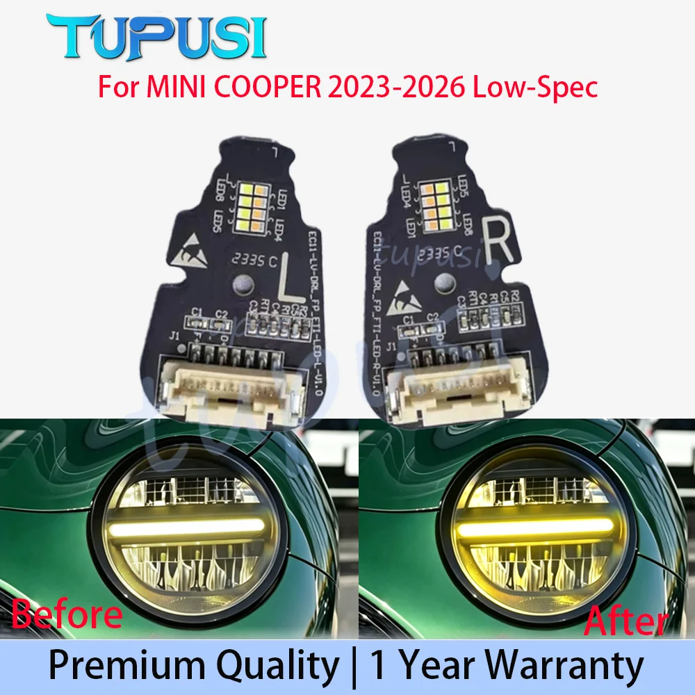 New Yellow Angel Eyes Car Accessorie For MINI COOPER 2023-2026 Low-Spec Headlights LED Boards Daytime Running Light Control Unit