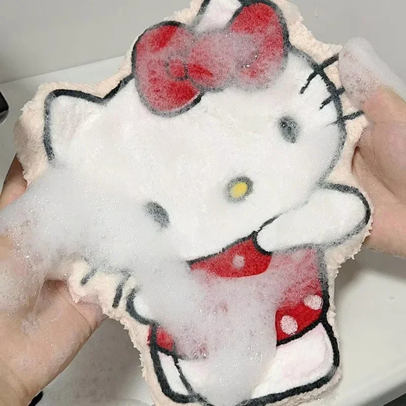New Sanrio Hand Towel Hellokitty Melody Pochacco Cartoon Soft Water Absorbent Quick Dry Thickened Fabric Children Essential Gift