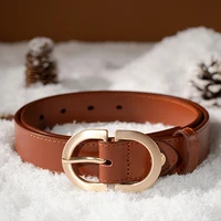BEAUTODAY Belt Women Genuine Cow Leather Metal Oval Buckle Retro Simple Solid Ladies Jeans Dress Waistband Handmade 91012 - Image 3