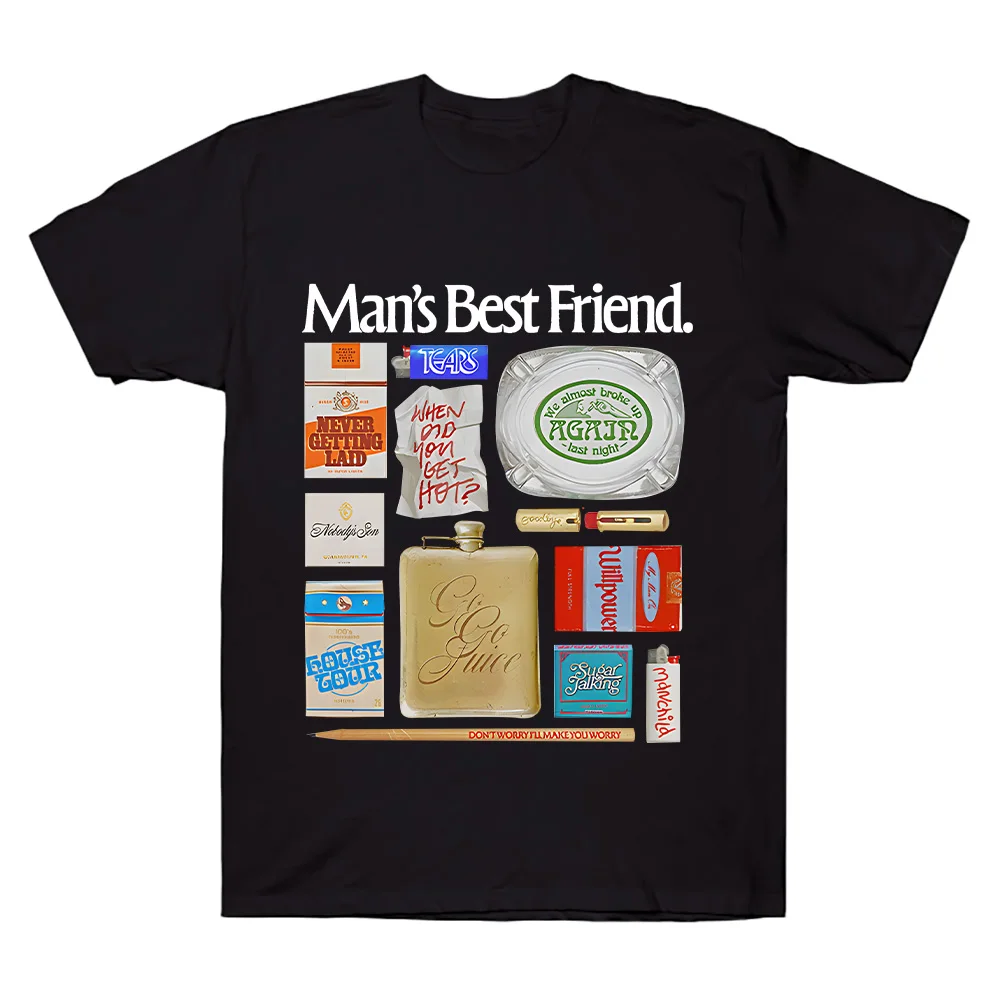 Sabrina Carpenter Man's Best Friend Object T-Shirt Summer Women T-shirts Oversized Y2k Short Sleeves Cotton Tops Unisex Clothes