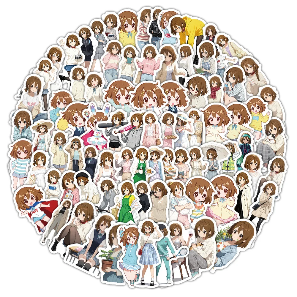 

50/100PCS K ON Animation Stickers Comics Main Character Cartoon Graffiti Decoration Notebook Suitcase Guitar Phone Toys Decals