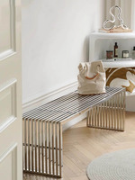 Stainless Steel Chair Nordic Living Room Bench Metal Small Stool Internet Celebrities Home Low Stool Porch Shoe