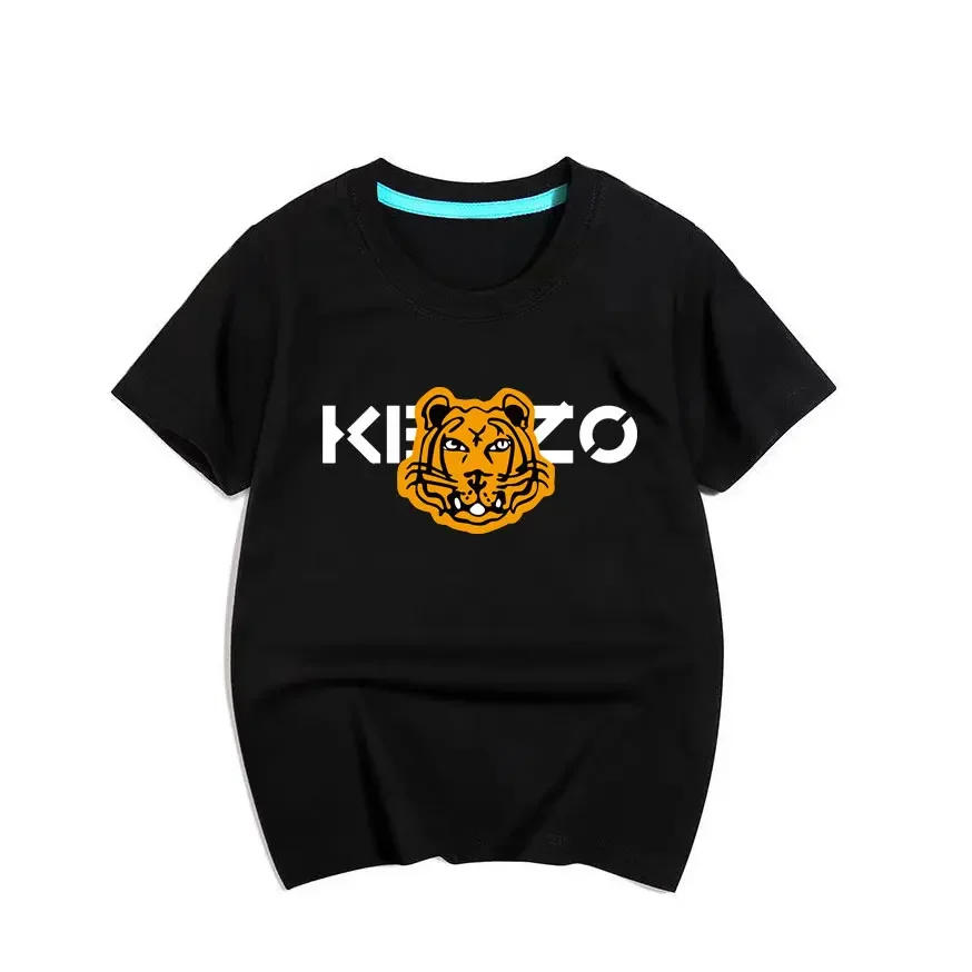 2024 Designer Kids T-shirt Tiger Print Children Clothes Short Sleeved Cotton Tees Girls Boys Summer Tops Kids Outwear