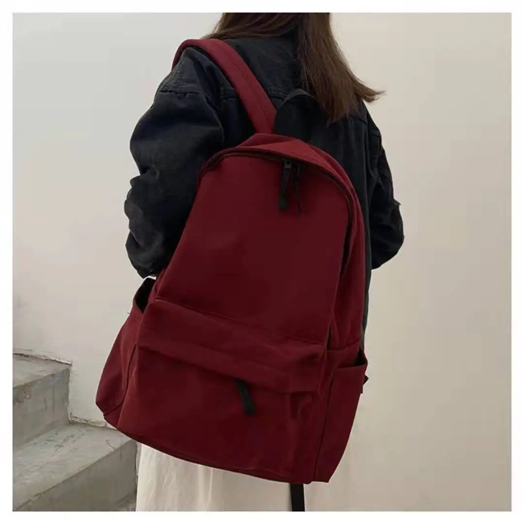 Retro Backpack For Women Men Students College Style Solid Color Big Capacity 2021 Autumn Winter New All-Match Shoulders Bags