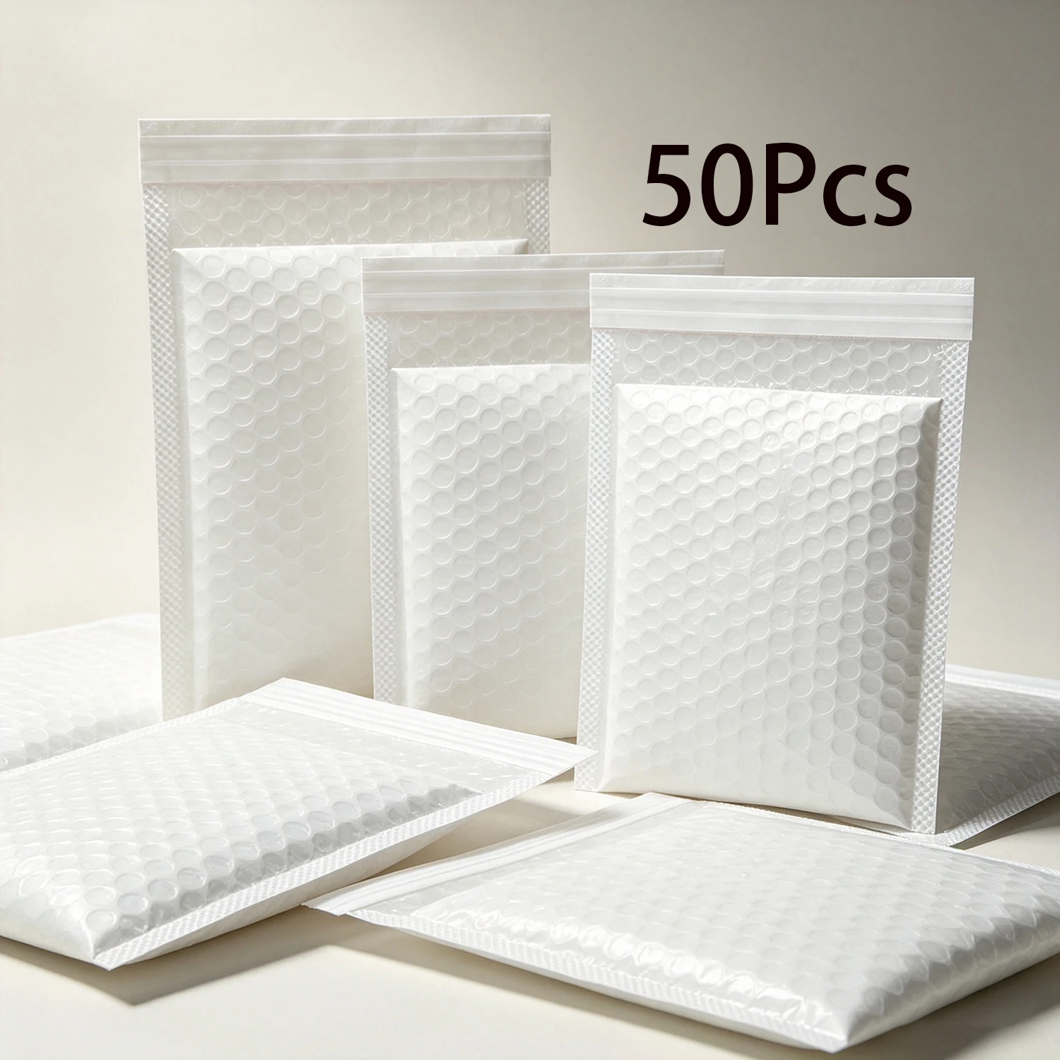 50Pcs Shockproof Bubble Envelopes Self‑Sealing Waterproof Padded Mailer Bags Protective Packaging for Small Parcel Shipping