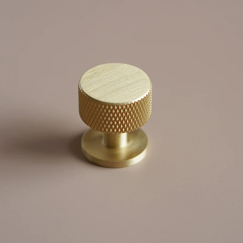 Solid Brass Knurled Brass Cabinet Knob Furniture Knob
