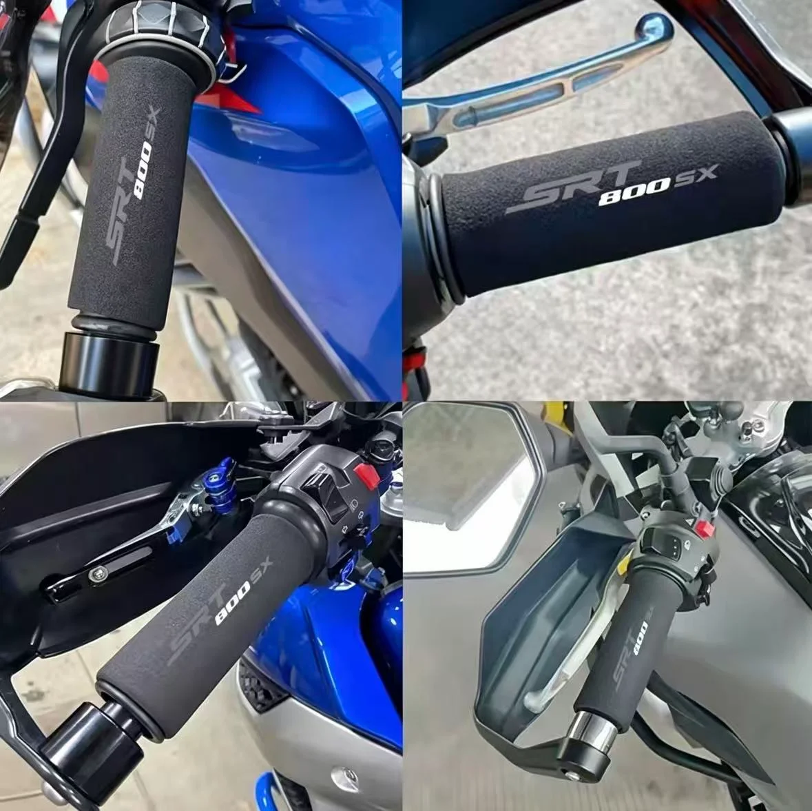 2024 Motorcycle Grip Cover Shockproof Motorcycle Sponge Grip Non-slip Handlebar Grip Sponge Cover For QJ Motor SRT 800 SX