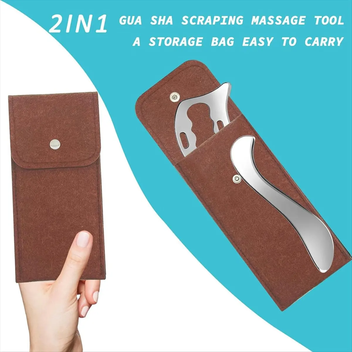 A56K Iastm Tools 2 in 1 Stainless Steel Gua Sha Tool, Myofascial Scraping Tool for Physical Therapy, Soft Tissue Massage Tool