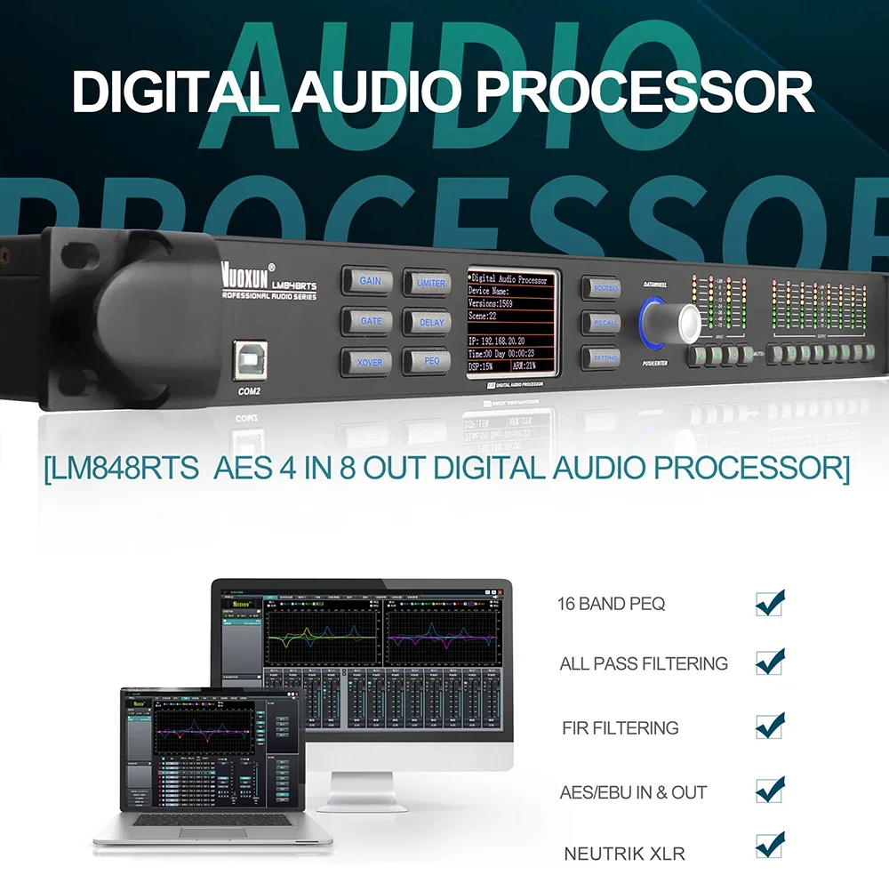

Professional Audio Processor With 96kHz Sampling Rate DSP Technology Fir AES/EBU Input/Output-Audio Sound Equipment