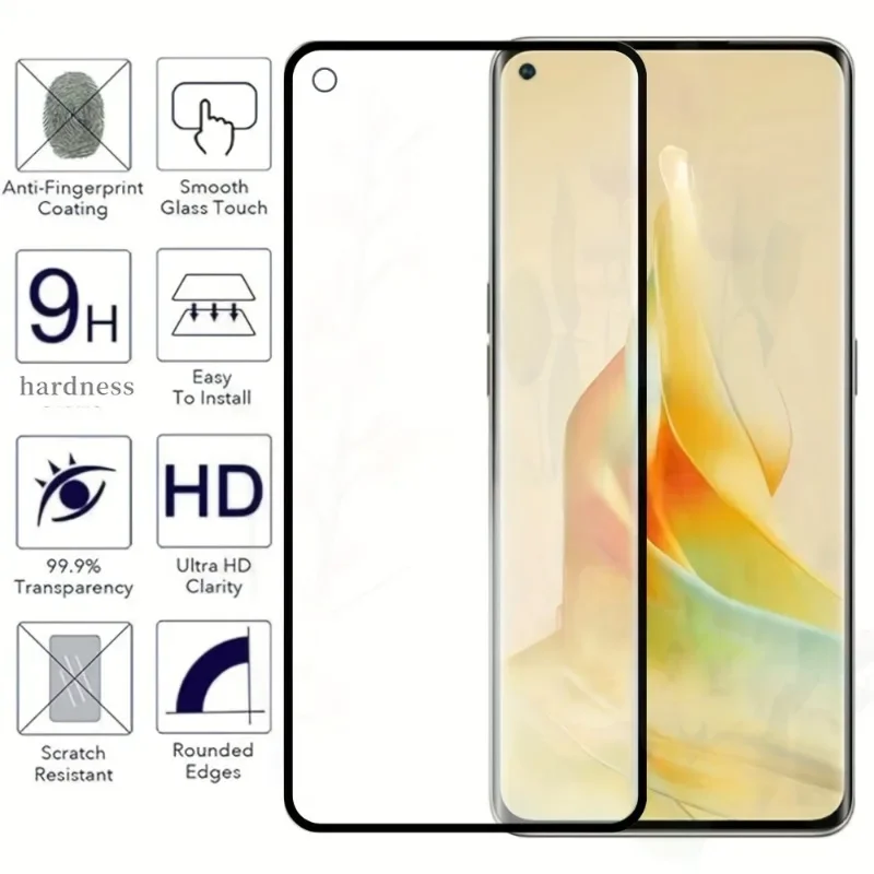 2pcs For OPPO Reno 14 13 12 11 10 9 8 7 6 Pro Pro+ FS F T Z Glass 2.5D Ultra-Thin Tempered Glass Screen Protector HD Glass Film