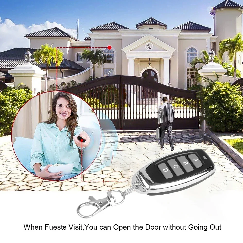 433Mhz Garage Door Copy Remote Control Cloning Code 4 Keys RF Transmitter Wireless Controller 433.92mhz For Gate Duplicator